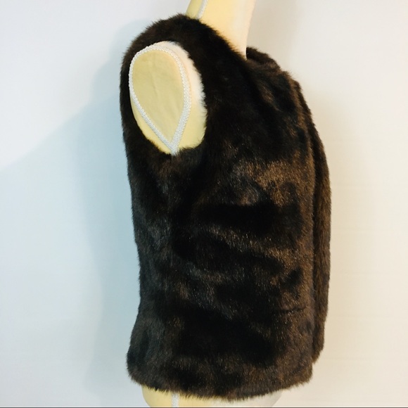 Worthington S Faux Fur Vest Open Front Evening - Picture 4 of 8